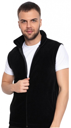 Veste barbati - Vesta Barbati - textura material Polar - Negru