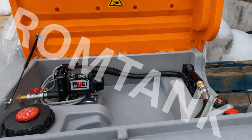 Instalare sistem de alimentare PIUSI 3000 Supreme B.SMART pe rezervor mobil de 980L 12V– proiect realizat de ROMTANK SRL