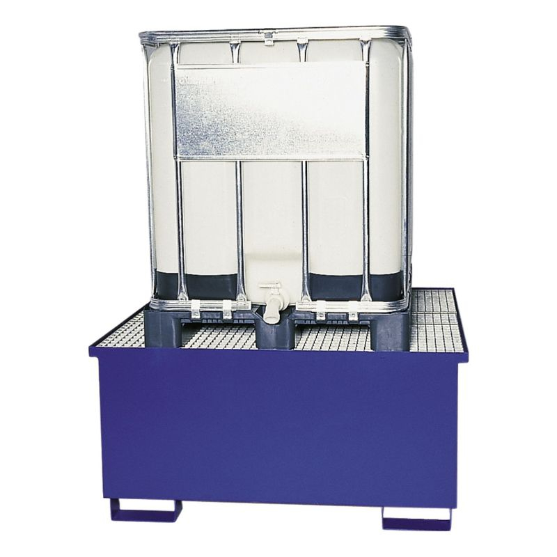 Cuva retentie din otel pentru IBC cu gratar, GS1 vopsit, 135x125x74 cm, volum 1000 l [2]