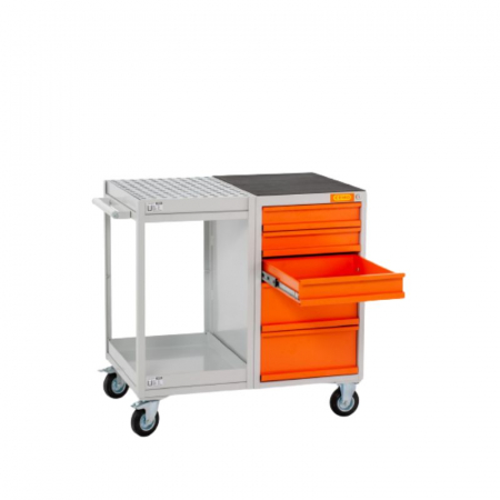 Produse - Carucior de atelier cu 5 sertare si 2 tavi de colectare