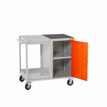 Produse - Carucior de atelier cu 1 compartiment si 2 tavi de colectare