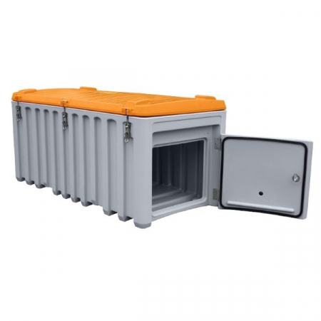 Cutii depozitare scule - Cutie depozitare scule CEMBox 750 l cu usa laterala, gri-portocaliu