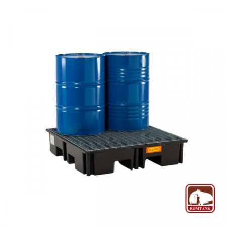 Produse - Cuva de retentie din PE cu gratar metalic 123x123x26 cm, volum 220 l