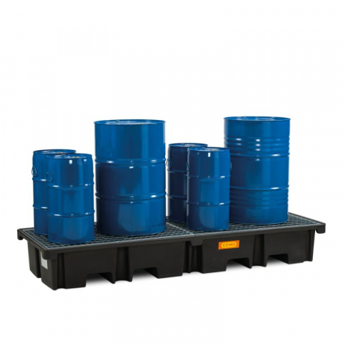 Cuve de retentie - Cuva de retentie din PE cu gratar metalic 242x88x36 cm, volum 425 l