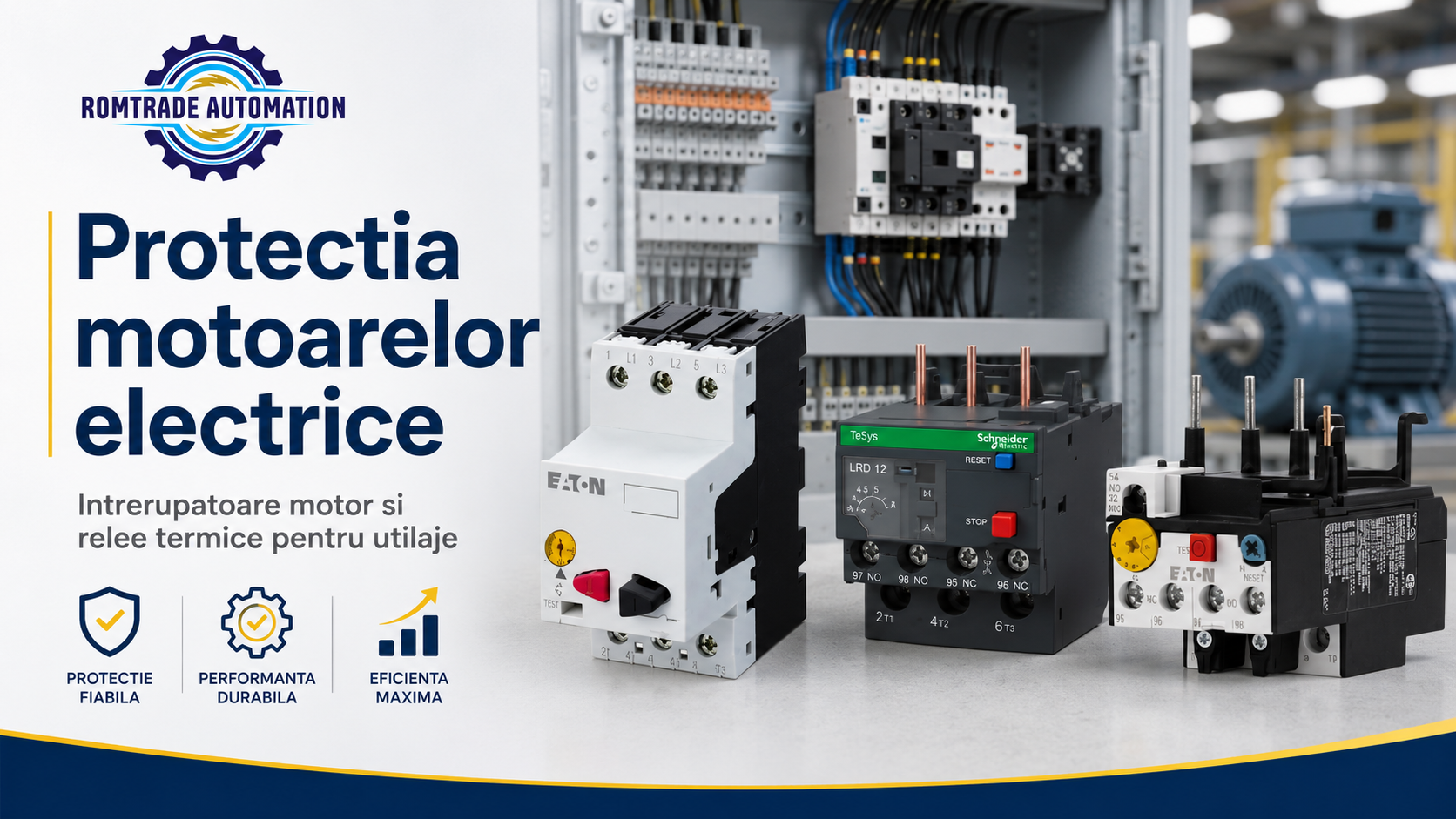 Protectia motoarelor electrice: cum alegi intrerupatoare motor si relee termice pentru utilaje industriale