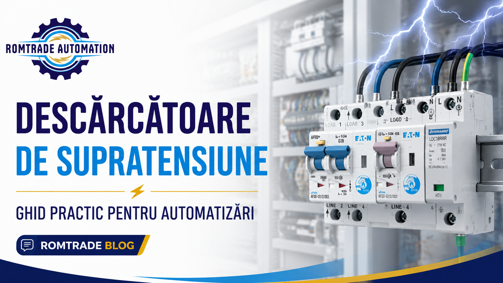Descărcătoare de supratensiune: protecție pentru PLC-uri, HMI-uri și echipamente sensibile din tablou