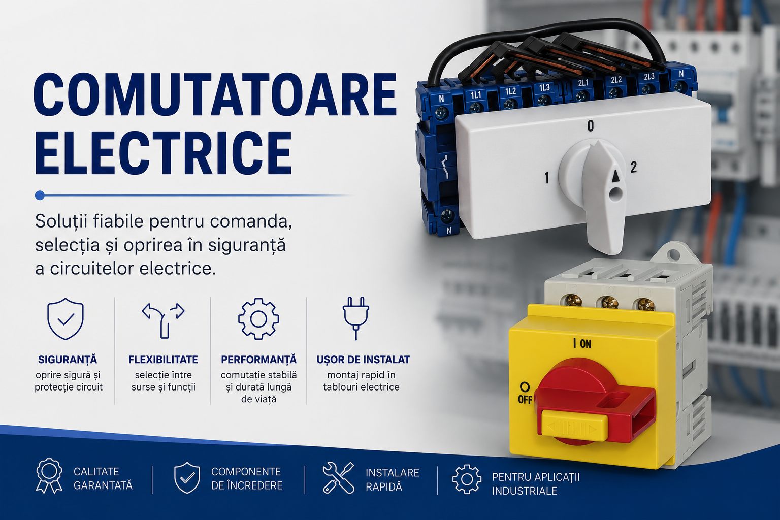 Comutatoare electrice: cum alegi comutatorul potrivit pentru tablouri, utilaje si automatizari