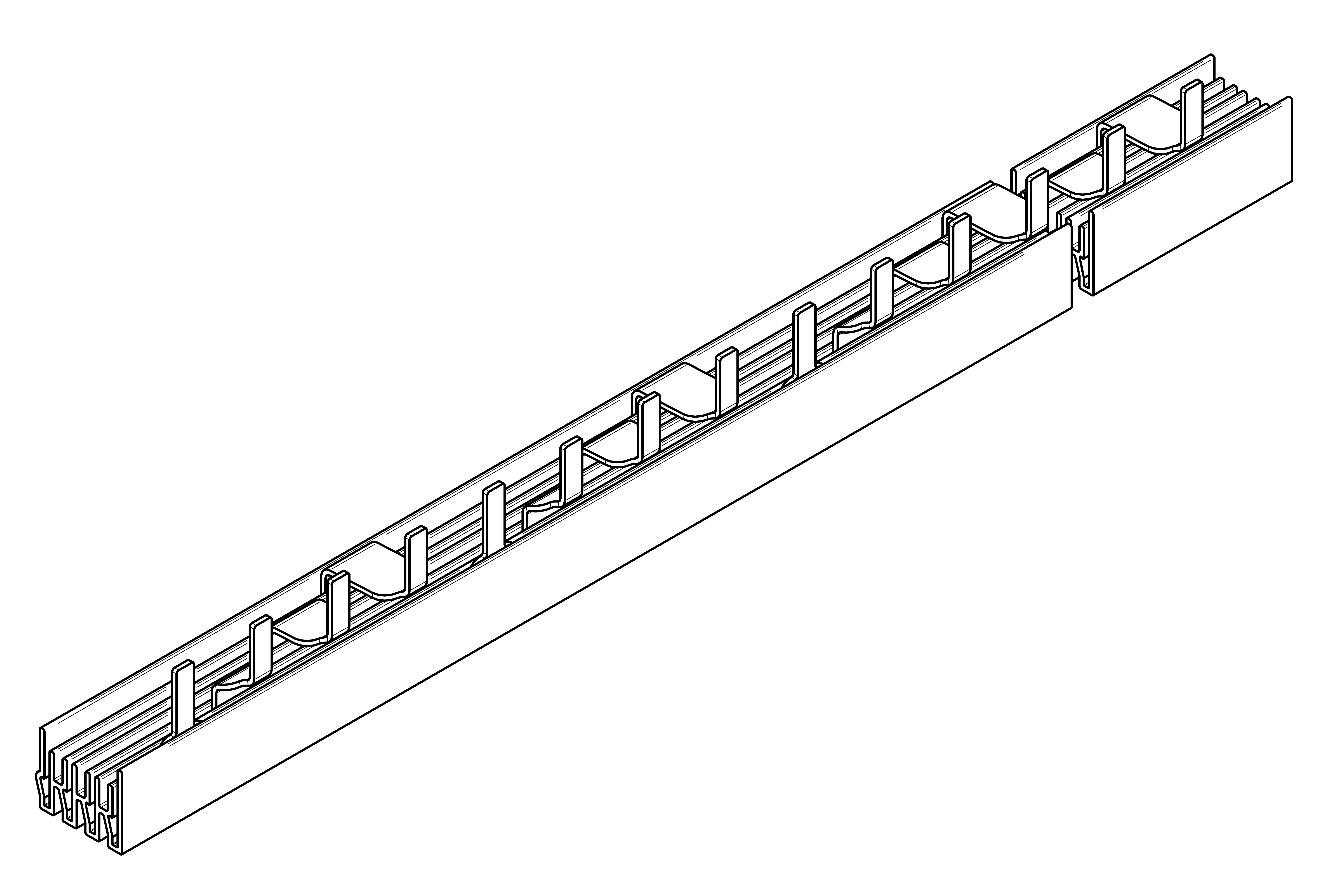 Echipamente Schrack - Bareta cu contacte furca, L1 sau L3, 16mm², 1m (57UH)
