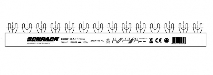 Bareta 3P, 10mm², pin, 1m [1]