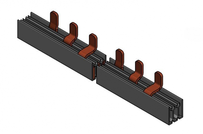 Bareta 4 poli cu lamele 35 mm², pas de 27mm, 12 module [1]