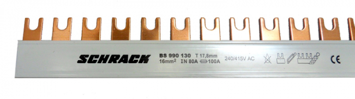 Bareta cu contacte furca, 16 mm², N, 1 pol, 57UH (1m) [1]