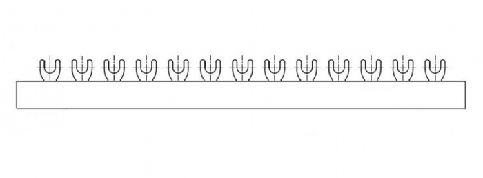 Busbar fork 2-pole, 16mm², 1m [1]