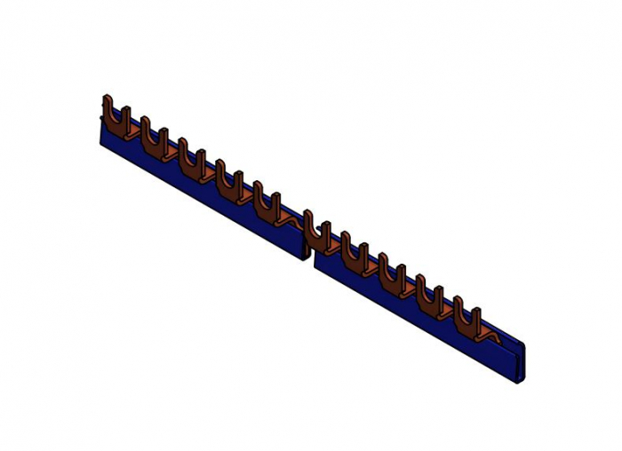Busbar Fork 4-pole, N/L1/N/L2/N/L3, 10mm², 1m [1]