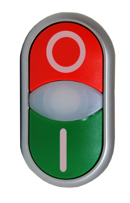Buton comanda dublu rosu+verde "0-1" [1]
