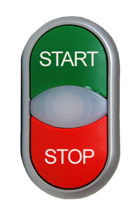 Buton comanda dublu rosu+verde "START-STOP" [1]