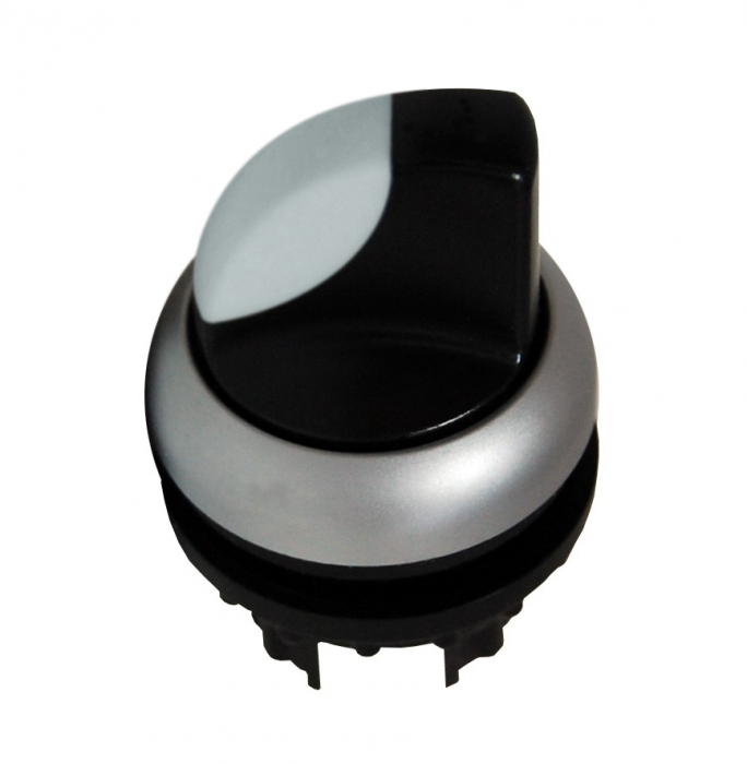 Buton selector cu 3 pozitii 2x60°, cu retinere, alb [1]