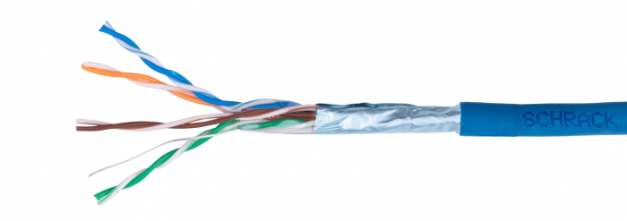 Cablu F/UTP Cat.5e, 4x2xAWG24/1, LS0H, Eca, albastru, cutie [1]