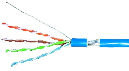 Cablu F/UTP Cat.5e, 4x2xAWG24/1, PVC, Eca, albastru, tambur [1]