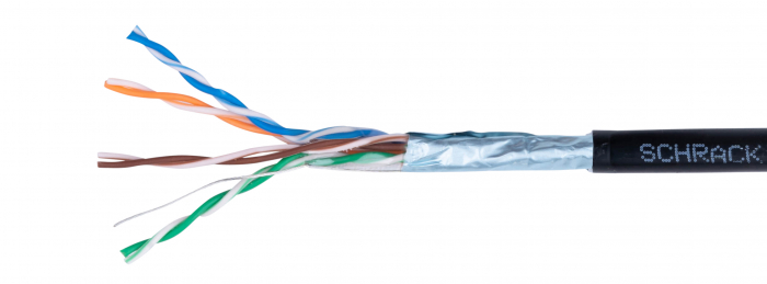 Cablu F/UTP Cat.5e, 4x2xAWG24, PE de exterior, negru, cutie [1]