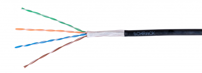 Cablu U/UTP Cat.5e, 4x2xAWG24/1, PE, de exterior, negru [1]
