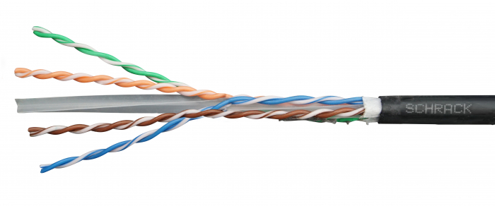 Cablu U/UTP Cat.6, 4x2xAWG23/1, PE de exterior, negru [1]