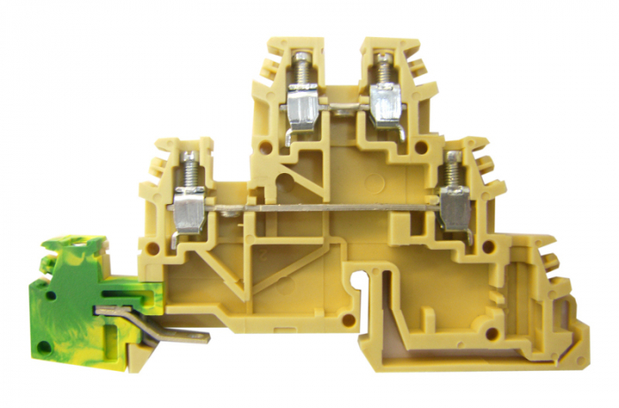 Clema triplu etajata, tip TDE.2, 0,2-4 mm², 2*bej+g/v [1]