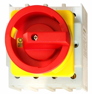 Comutator principal de panou 20A, 4 poli, 7,5kW, rosu [1]