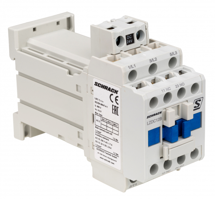 Contactor 3 poli, CUBICO Clasic, 7,5kW, 18A, 1ND+1NI,24Vc.c. [1]