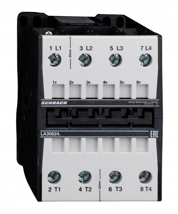 Contactor, 30kW, 62A AC3, 120A AC1, 4-pole, 230VAC [1]