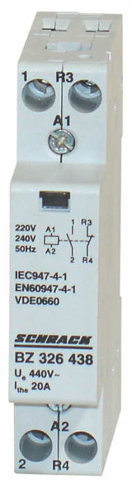 Contactor modular (1UH) 20A, 1ND+1NI, 230Vca, seria AMPARO [1]