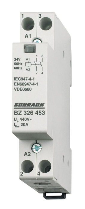 Contactor modular (1UH) 20A, 2 ND, 24Vca, seria AMPARO [1]