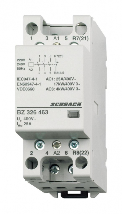 Contactor modular (2UH) 25A, 3ND+1NI, 230Vca, seria AMPARO [1]