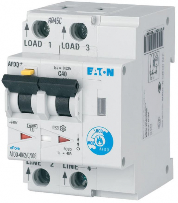 AFDD-40/2/C/003-A, Dispozitiv de protectie impotriva arcului electric, 2 poli, curba C, 40 A, 30 mA, tip A [1]