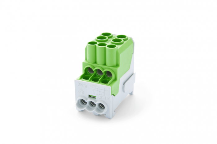 Earth branch terminal, 1-pole,100A, in. 2x25mm², out.6x10mm² [1]
