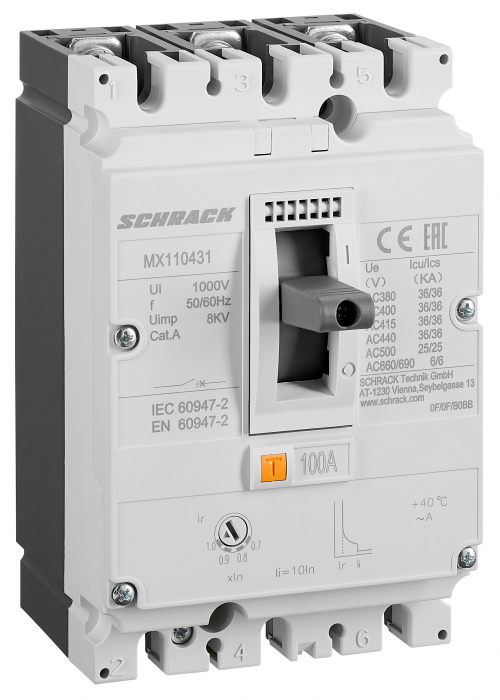 Intreruptoare automate compacte MX, marime 1, 3 poli, 36kA [1]