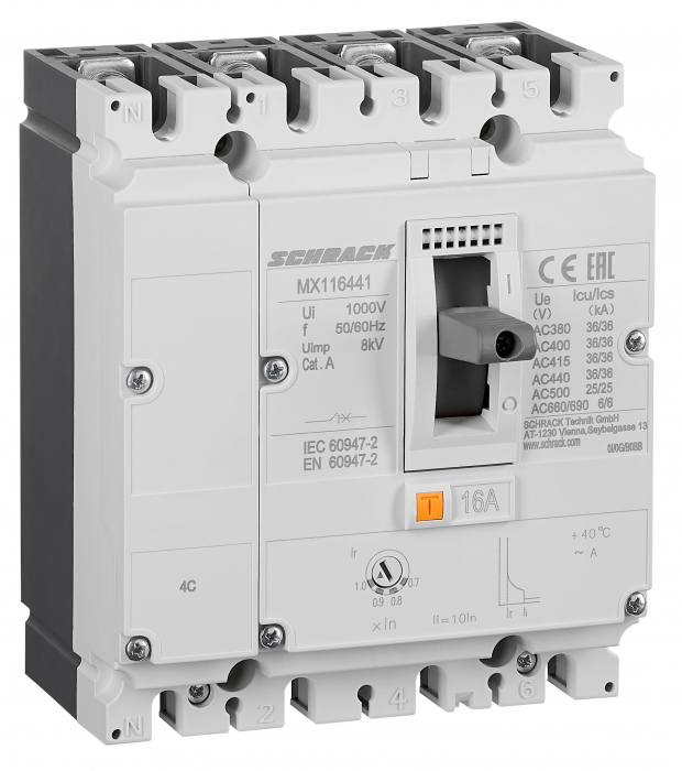 Intreruptoare automate compacte MX, marime 1, 4 poli, 36kA [1]