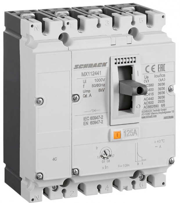 Intreruptoare automate compacte MX, marime 1, 4 poli, 50kA [1]