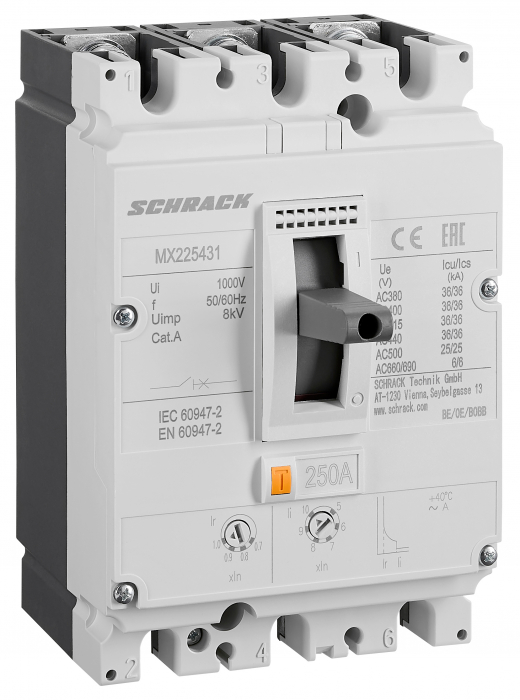 Intreruptoare automate compacte MX, marime 2, 3 poli, 36kA [1]