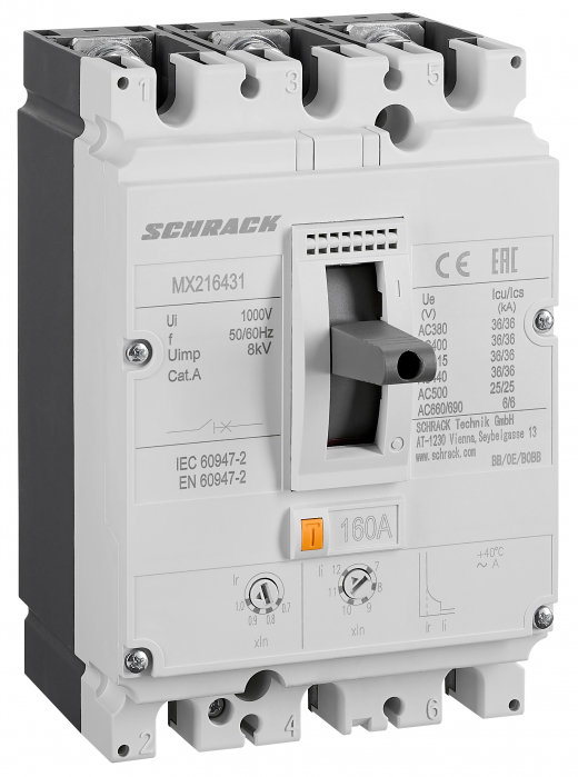 Intreruptoare automate compacte MX, marime 2, 3 poli, 36kA [1]