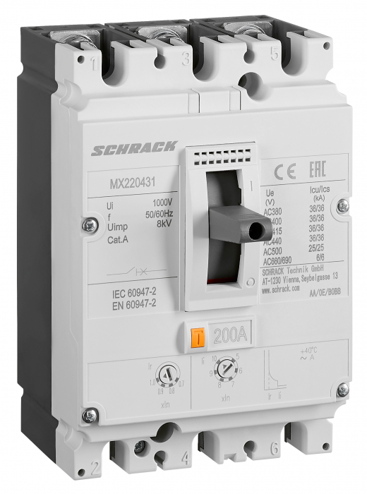 Intreruptoare automate compacte MX, marime 2, 3 poli, 36kA [1]