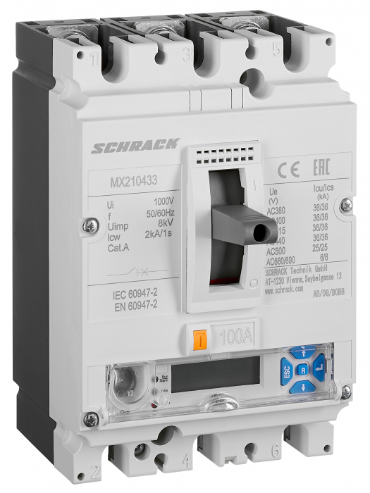 Intreruptoare automate compacte MX, marime 2, 3 poli, 36kA [1]