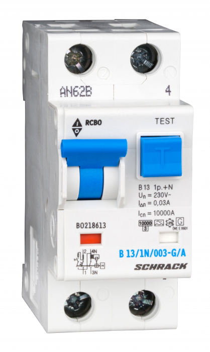 Intreruptor automat+diferential, B16/30mA, 10kA,tip A/G,1P+N [1]