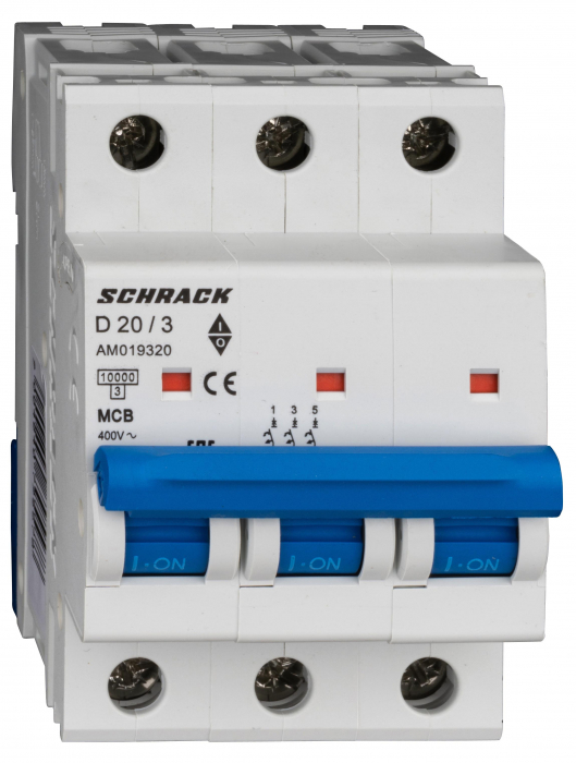 Intreruptor automat modular (MCB) AMPARO 10kA, D 25A, 3 poli [1]