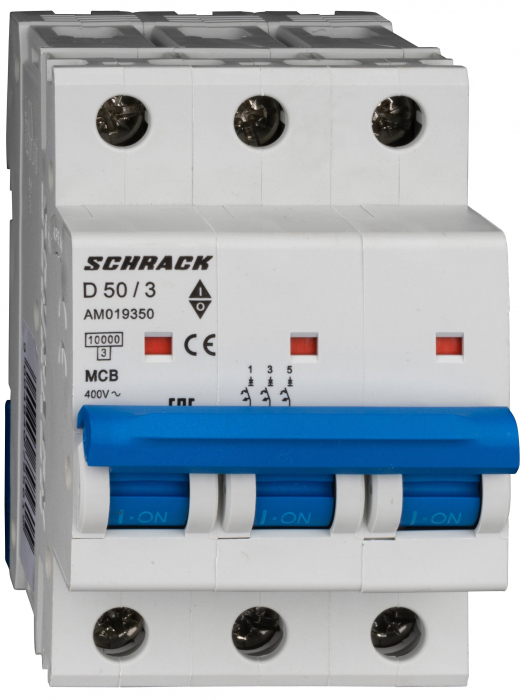 Intreruptor automat modular (MCB) AMPARO 10kA, D 63A, 3 poli [1]