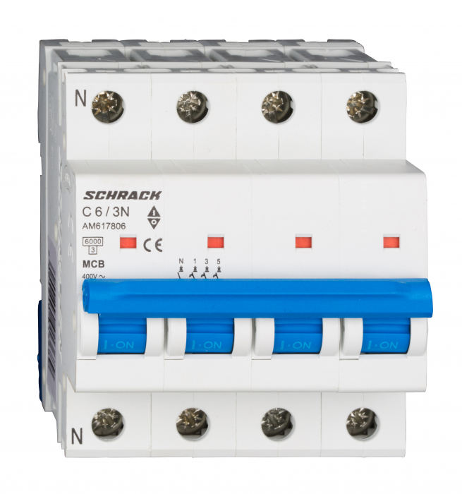 Intreruptor automat modular (MCB) AMPARO 6kA, C 10A, 3P+N [1]