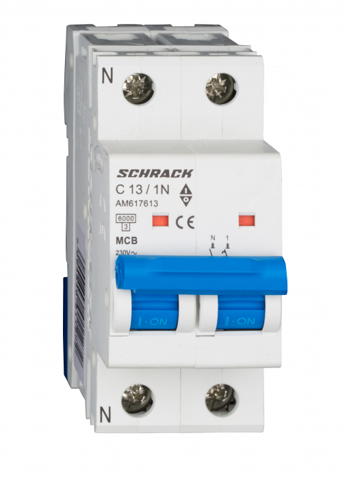 Intreruptor automat modular (MCB) AMPARO 6kA, C 16A, 1P+N [1]
