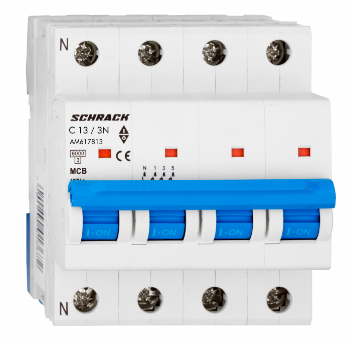 Intreruptor automat modular (MCB) AMPARO 6kA, C 16A, 3P+N [1]