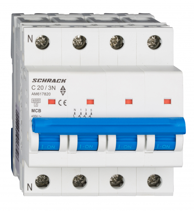 Intreruptor automat modular (MCB) AMPARO 6kA, C 25A, 3P+N [1]