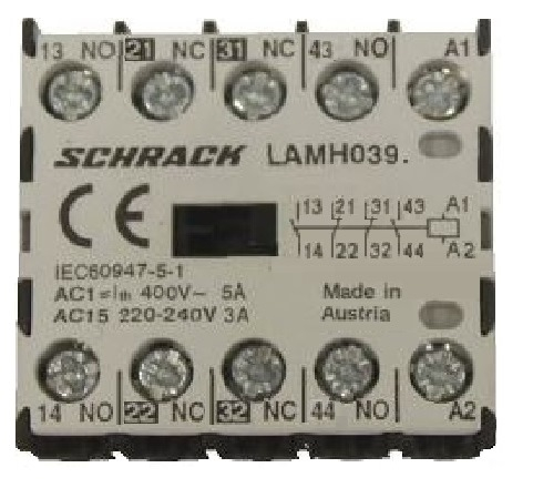 Micro contactor auxiliar 2ND+2NI, 3A, 24V c.c. [1]