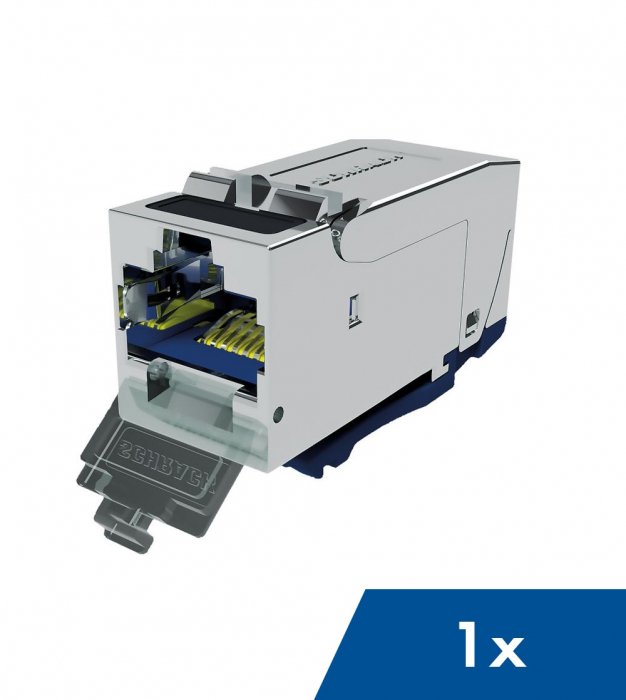 Modul S-JACK RJ45 ecranat, Cat.6a 10GB (SFB), 4PPoE 100W [1]